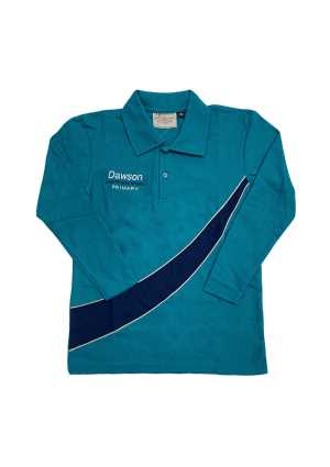 Dawson Primary school Long Sleeve Polo Jade/Navy